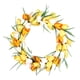thumbnail image 1 of Guirnalda falsa Tulipán Colgador de puerta Decoración de flores de imitación Artificial para pared de banquete de boda, Amarillo claro, 40 CM Advancent HA9035-06B, 1 of 6