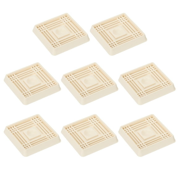 Uxcell 2x2" Furniture Coasters, 8 Pcs Caster Cups Furniture Cups Rubber Non-Slip Square Feet Anti-Slip Stopper Pad Protector Sliding for Hardwood Floors Carpet Chair Table, White