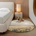 thumbnail image 3 of Wildflower Round Living Room Rugs 4 ft, Nature Floral Flowers Sunset Birds Washable Area Rug with Non-Slip Sturdy Edge Binding Round Carpet for Entryway Kitchen Bedroom Bathroom, 3 of 9