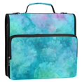 thumbnail image 2 of Water-Resistant 3-Ring Binder Organizer with Multiple Pockets Zipper Binder Bag for Office Pastel Blue Dandelions, 2 of 8