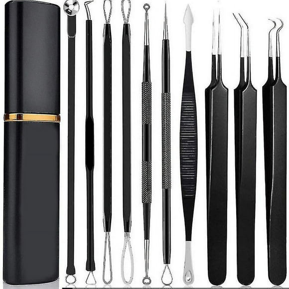 Tool Kit,10 Pcs Professional Pimple Comedone Extractor Tool Acne Removal Kit