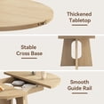 thumbnail image 5 of 59-Inch Extendable Round Dining Table for Dining Room, 4-6 People Farmhouse Oval Wood Expandable Kitchen Dinner Table with Heavy Cross Pedestal for Living Room, Apartment, Light Oak, 5 of 8