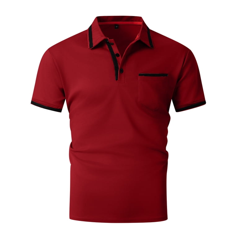 Huresd Men's Golf Polo Shirts Short Sleeve Collar Shirt Green M