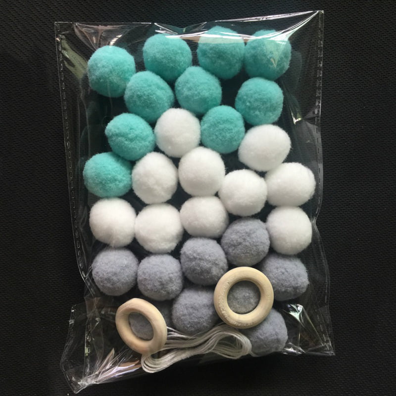 10 wool felt balls ROYAL BLUE 20mm round DIY baby garland mobile nursery decor 