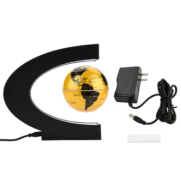ZOUSSIQI Floating Globe Magnetic Levitation Rotating World Map Globe with LED Light ( Golden) JU316-118278