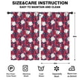 thumbnail image 2 of Blackout Kids Curtains,Red Baseballs with Blue Flowers Pattern Childrens Insulated Curtains Set Of 2,Bedroom Essentials,Toddler Room Decor 52"x84", 2 of 5
