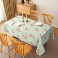 thumbnail image 4 of Vintage Floral Rectangle Tablecloth Shabby Chic Flower Table Cloth Spring Table Cover Waterproof for Dinner Kitchen Picnic, Pink, 60x120 Inches, 4 of 5