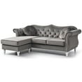 thumbnail image 3 of Glory Furniture Hollywood Velvet Sofa Chaise in Dark Gray, 3 of 6