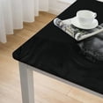 thumbnail image 4 of HAOXIT  Square Fitted Vinyl Tablecloth with Elastic Edged &amp; Flannel Backing, Waterproof Wipeable SquareTable Cover for Indoor Patio Use - Fits Square Tables white, 4 of 7