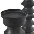 thumbnail image 5 of DecMode 2 Candle Black Metal Turned Style Candle Holder with Brown Wood Bases, Set of 2, 5 of 10