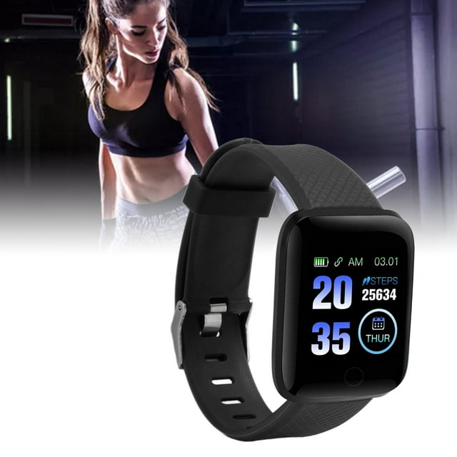 116 Plus Smart Watch for Men Women with 1.3 Inch TFT Color Screen, Fitness Watch with Step Counter, Calories, Exercise Mode, Call Reminder, Message Reminder, Calculator, Alarm