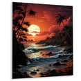 thumbnail image 2 of Designart "Papercut of a Crimson Beach Sunset III" Landscape & Nature Metal Wall Decor, 2 of 5