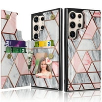 Ebizware for Samsung Galaxy S24 Ultra Phone Case, Magnetic Leather Wallet Case with Credit Card Cash Slots Holder for Women Men Folio Flip Kickstand Cover for Galaxy S24 Ultra [Marble]
