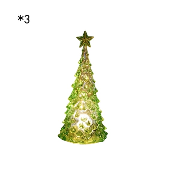 2026 Christmas Home Party Decoration 3PCS Scaly Christmas Tree LED Candle Light Battery Operated Creatives Shaped Table Decor For Winter Holiday Gift Christmas Celebration Party Supplies