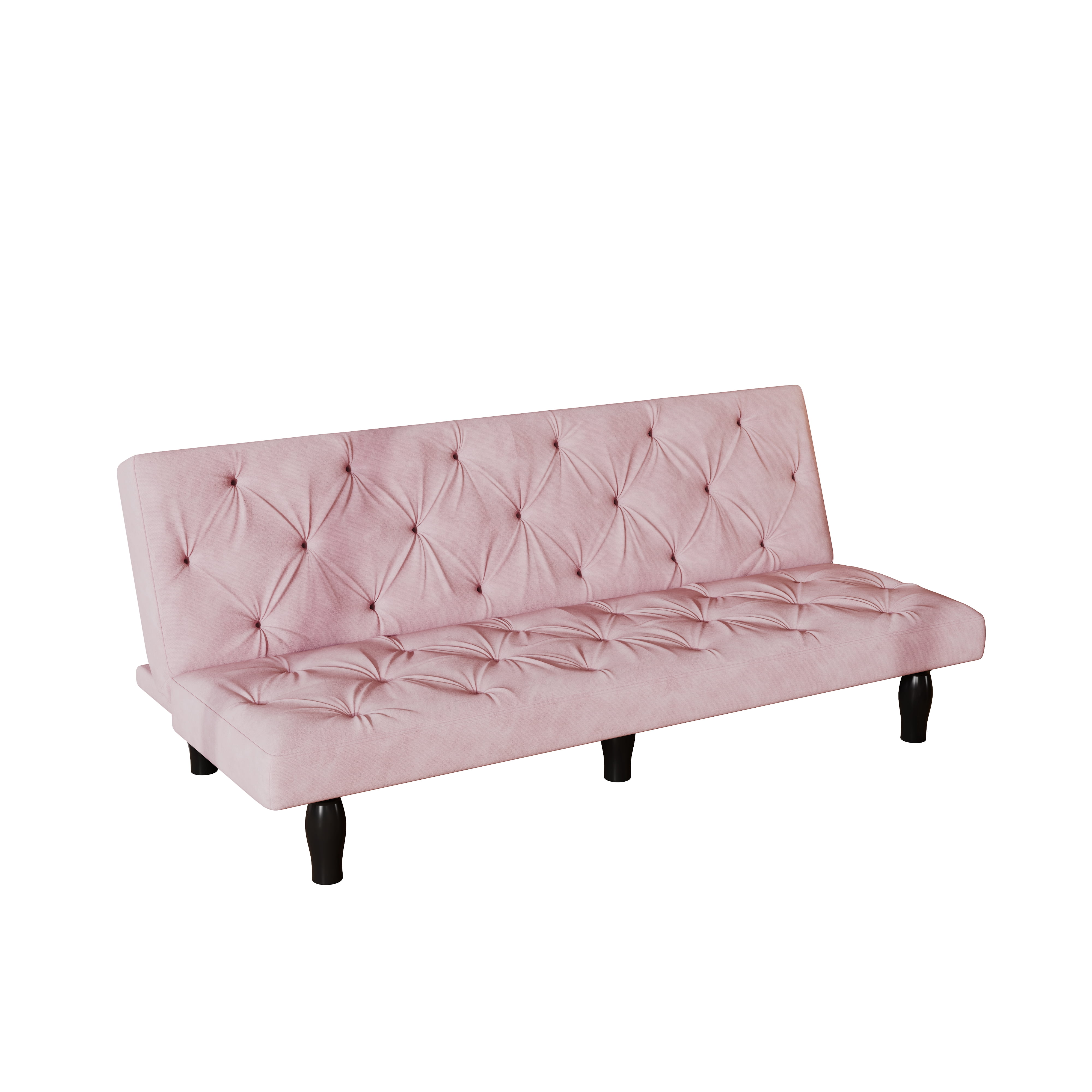 Euroco Velvet Convertible Sofa Bed with Tufted Backrest and Adjustable Positions – Modern Sleeper Couch for Living Room, Apartment, or Bedroom