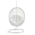 thumbnail image 4 of Modway Hide Steel Rattan Outdoor Patio Swing Chair with Stand in White, 4 of 8