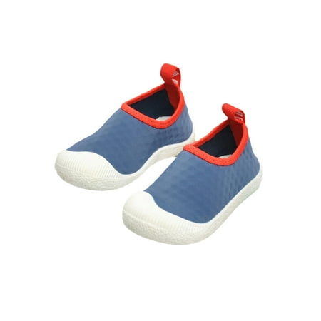 

SIMANLAN Girls Boys Flats Non-Slip Casual Shoes Slip On Sneakers Children Lightweight Walking Shoe Kids Comfort Navy Blue 5C