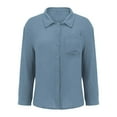 thumbnail image 4 of Beach Vacation Clothes for Women, Women Blouses, Women's Casual Long Sleeve Button-Up Shirts with Pocket and Side Slits for Everyday Wear Attire and Relaxing at the Beach, 4 of 6