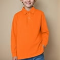thumbnail image 2 of HUCOAE Boys Clothes 3T Boys Long Sleeve Boys' School Uniform Long Sleeve Polo Shirt, Button Closure, Comfortable Fabric B22 shirt Orange 3-4 Years, 2 of 5