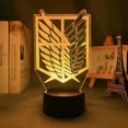 thumbnail image 3 of Nueva lámpara LED de noche de Anime Attack on Titan, figura de Anime, lámpara 3d, decoración de dormitorio, regalo de cumpleaños para niños, lámpara de Anime EREN, luz cálida, 3 of 4