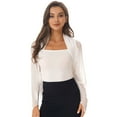 thumbnail image 2 of Alvivi Women's Sun Protection Chiffon Shawl Scarf Bolero Shrug Cardigan Sweater White One Size, 2 of 7