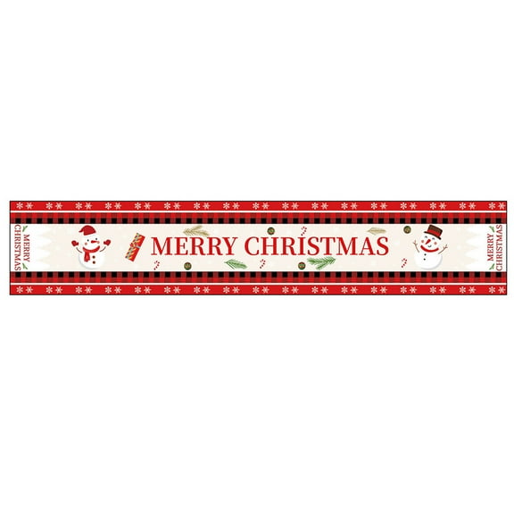 EUDIDV Xmas Decor Items Christmas Home Decor Supplies Cotton Linen Table Runners Christmas Tablecloths 71inch Holiday Decorations