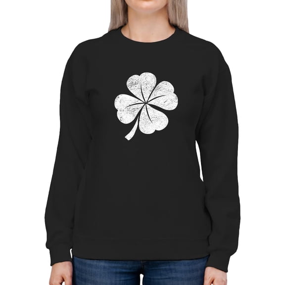 Four Leaf Clover Sweatshirt Women -Smartprints Designs, Female 5X-Large