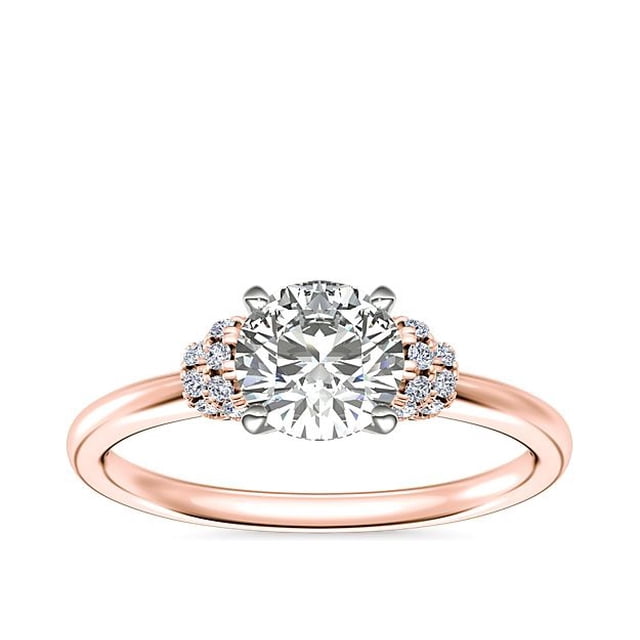 Bague de Fiançailles Solitaire Dernier Cri en Or Rose Massif 18K pour Femmes, 0,65 Carat, Taille Ronde Excellente, Véritable Diamond, Taille 7,5