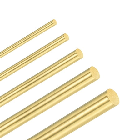 5-Pack Solid Brass Rod 1,1.2,1.5,2,2.5mm Dia 200mm Long Knife Handle Round Stock