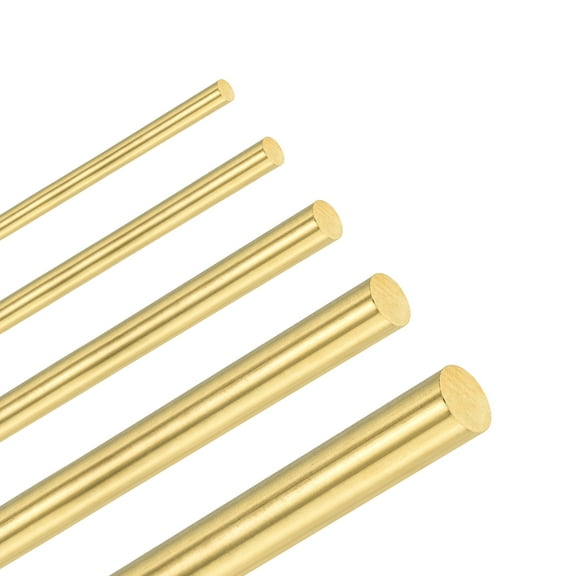 5-Pack Solid Brass Rod 1,1.2,1.5,2,2.5mm Dia 200mm Long Knife Handle Round Stock