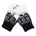 thumbnail image 2 of YABCSAZ Women's Snowflake Knit Thermal Gloves, Winter Thermal Touchscreen Gloves with Fleece Lined Thickened Knit, Women Warm Mittens Knitting Wrist Gloves for Cold Weather, Black, 2 of 3