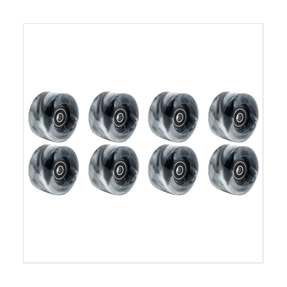 8 Pcs Roller Skate Wheels with Bearings for Double Row Skating and Skateboard 32mm x 58mm 82A,Black
