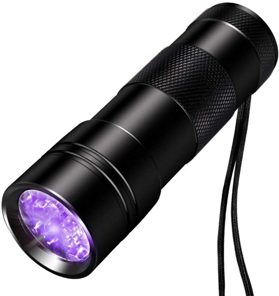 ESCO LITE UV Flashlight Black Light Pet Stains and Bed Bug 12 LED 395 nM Ultraviolet Blacklight Detector for Dog Urine 