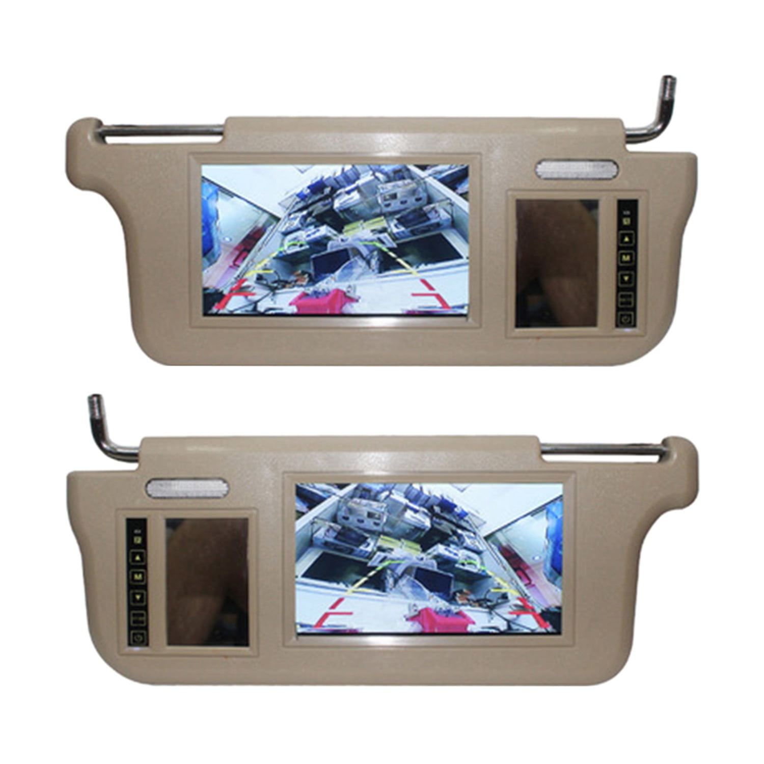 Left Side 7" Car 2 Channel Video Sunvisor Rear View Mirror Screen Lcd Monitor 