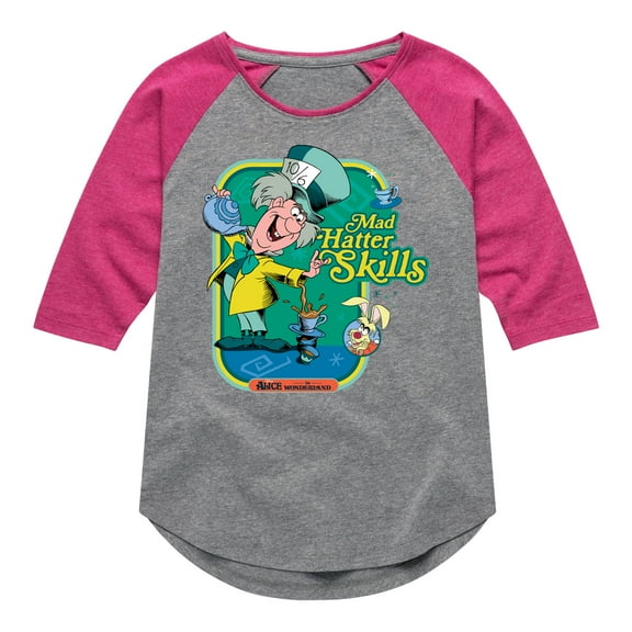 Alice In Wonderland - Mad Hatter Skills - Toddler And Youth Girls Raglan Graphic T-Shirt