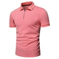 thumbnail image 4 of xiaxaixu Men's Collared Tops Golf Shirts Casual Short Sleeve Quarter Zip Solid Color Slim Fit T-Shirts, 4 of 6