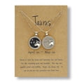 thumbnail image 4 of Collares de tarjeta Día Noche Gargantillas Collares Pareja Aniversario Amistad Joyería--5 Géminis-Código de producto 47426 5 Géminis, 4 of 4
