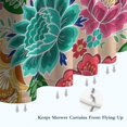 thumbnail image 6 of Pioneer Flower Floral Print Pattern Shower Curtain 84"x72" ,Bathroom Decorative Shower Curtains Set with 12 Hooks,Modern Waterproof Washable Shower Curtain, 6 of 6
