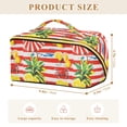 thumbnail image 4 of FORMRS Makeup Bag Travel Cosmetic Organizer for Women Fold Flat Zipper Pouch with Handle, Striped Lemon, 4 of 8