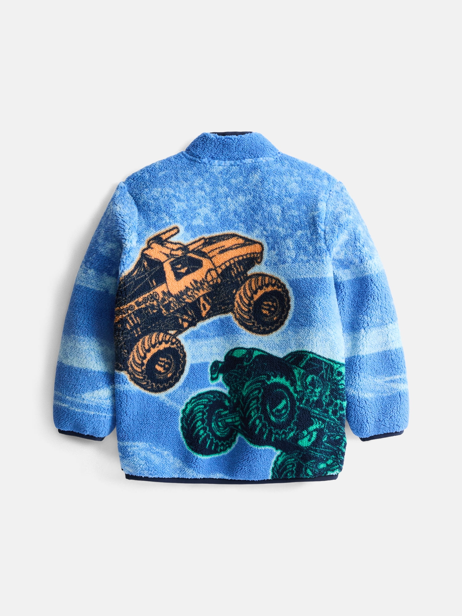 Monster Jam Boy's Fuzzy Fleece Quarter Zip Jacket, Sizes XS-XXL