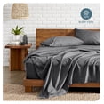 thumbnail image 3 of Split King Sheet Set - 1800 Ultra-Soft Microfiber Bed Sheets - Double Brushed - Deep Pockets - Easy Fit - 5 Piece Set - Bed Sheets (Split King, Heathered Grey), 3 of 9