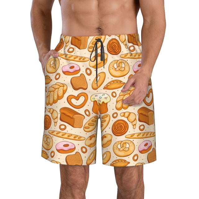 Balery Various Bread Traje de Baño Estilo Hawaiano para Hombre, Shorts de Secado Rápido con Bolsillos-Medium