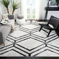 thumbnail image 3 of SAFAVIEH Adirondack Bailey Geometric Area Rug, Ivory/Charcoal, 4' x 4' Square, 3 of 4