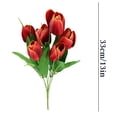 thumbnail image 2 of Artificial Mini Tulips Silk Flowers Bouquet - Faux Tulip Stems for Wedding Flower Arrangements, Home Office Decoration Centerpieces, Allergy-Friendly, 1 Piece, 2 of 9