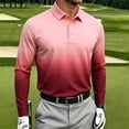 thumbnail image 2 of Enjoytime Men Long Sleeve Shirt Gradient Collared Button Golf Tops Lightweight Workout Casual Work Shirts, 2 of 5