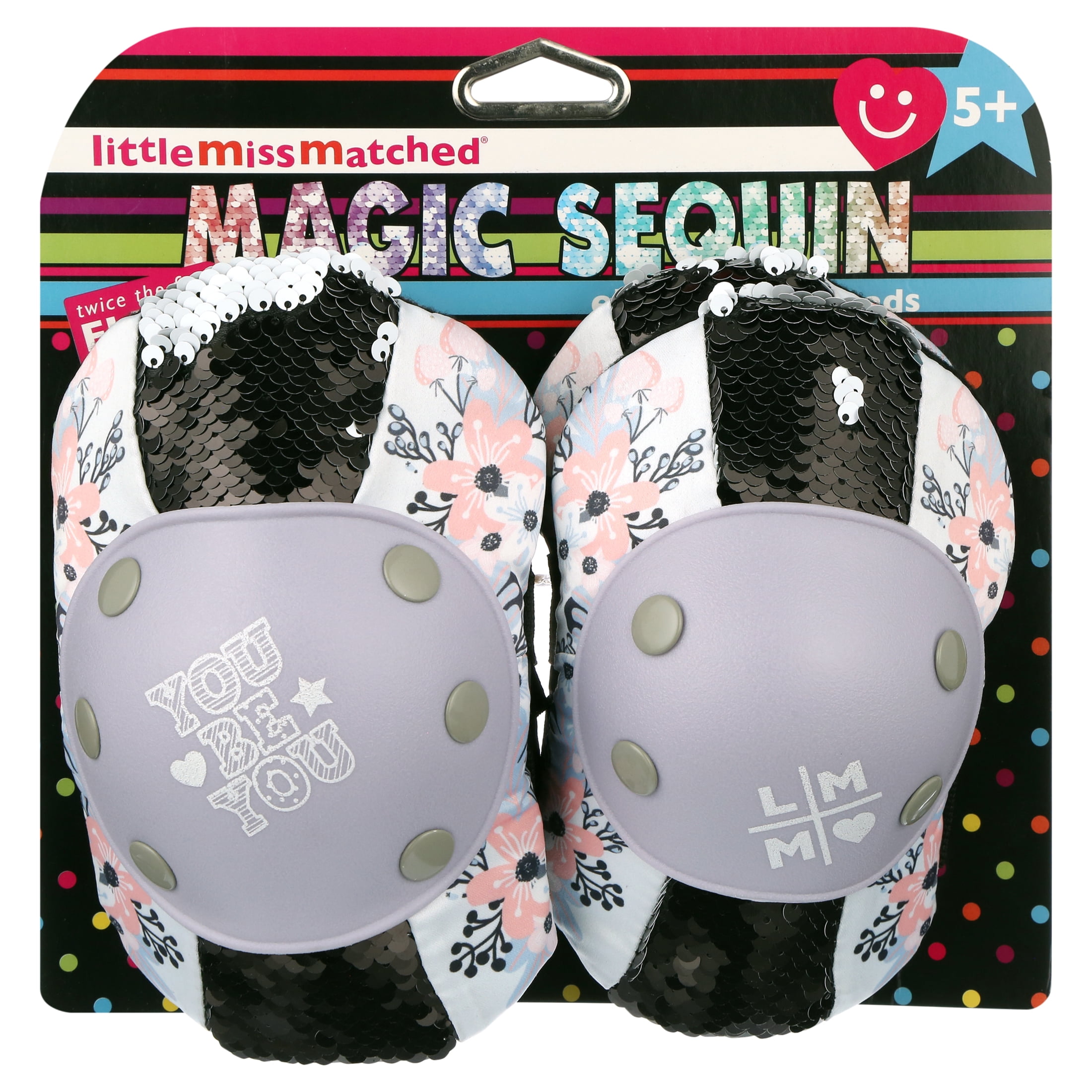 LittleMissMatched Panda Magic Sequin Knee & Elbow Pad Set