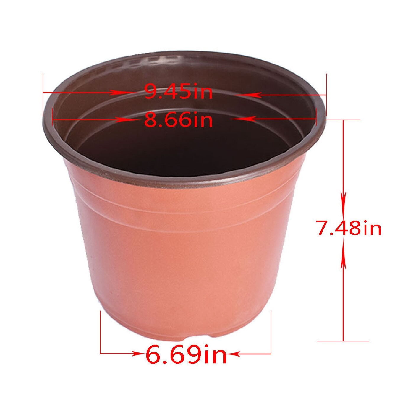 100Pcs Nursery Seedlings, 9.5in Plastic Plant Flowerpots Gardening Pot Planting Containers Cups Seed Starting Flower Container for Succulents, Brick Red