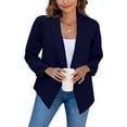 thumbnail image 2 of sovlvnd Summer Clearance Women's Over Size Loose Suit Open Front Cardigan Fitted Jacket Casual Office Cropped Solid Blazers Coat Tops, 2 of 7
