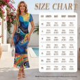 thumbnail image 5 of Chririnla Couple Matched Clothes Abstract Planet Print Shirts for Men Slim Fit T-Shirts,3D Galaxy Bodycon Mesh Dress for Women,Trendy Couple Clothes Hawaii Luau Party Outfit for Husband Wife, 5 of 6