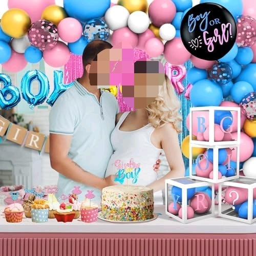 191pcs Pink Blue Gender Reveal Decorations, Boy or Girl Gender Reveal with Balloon Arch Kit, Baby Boxes, Fringe Curtains, Photo Props, Cake Copper$$Home Decor, Kitchen, & Other